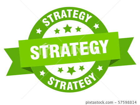 strategy ribbon. strategy round green sign. 57598814