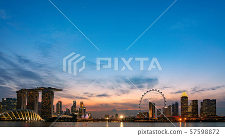 Singapore cityscape Blue Moment 57598872