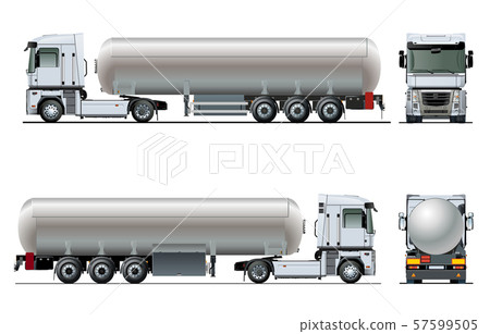 Vector realistic tanker truck template isolated Vector realistic tanker truck template isolated 57599505