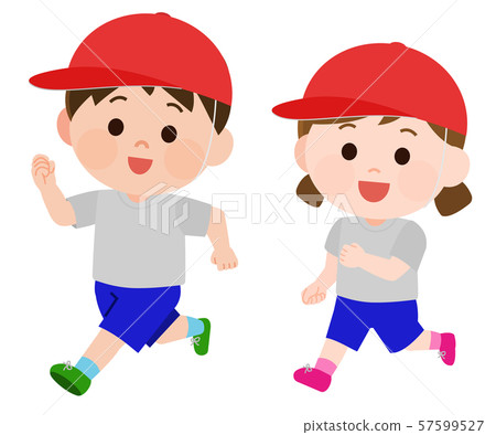 Gymnast uniform, boys and girls, illustration Gymnast uniform, boys and girls, illustration 57599527