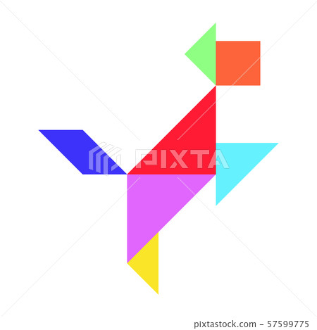Tangram puzzle in dog shape on white background 57599775