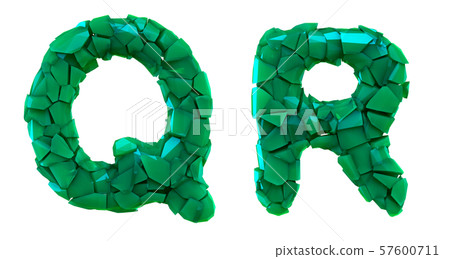 Letter set Q, R made of 3d render plastic... - Stock Illustration ...