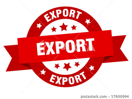 export ribbon. export round red sign. export 57600994