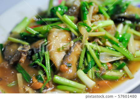 stir-fried fish with vegetable stir-fried fish with vegetable 57601480