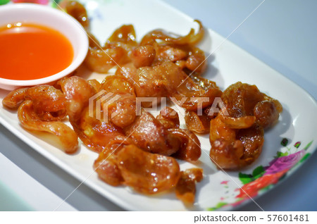 fried pork sausage or fried Chinese sausage fried pork sausage or fried Chinese sausage 57601481
