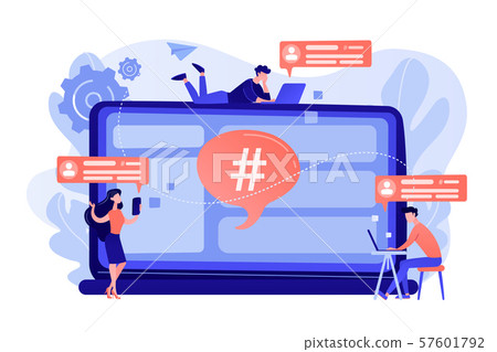 Microblog platform concept vector illustration. Microblog platform concept vector illustration. 57601792