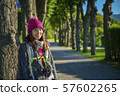 Beautiful asian woman tourist portrait and perspective 57602265