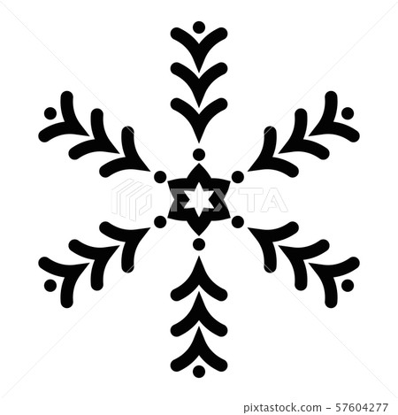 Snowflake icon. Christmas and winter theme. Simple flat black illustration on white background Snowflake icon. Christmas and winter theme. Simple flat black illustration on white background 57604277