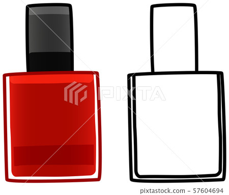 Red nail polish in colored and line versions 57604694