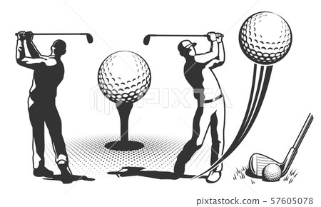 Golf player in retro style 57605078