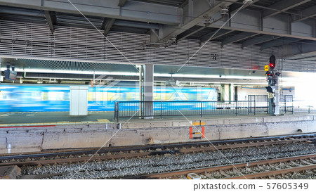 Train 1 that runs at Okayama Station Train 1 that runs at Okayama Station 57605349