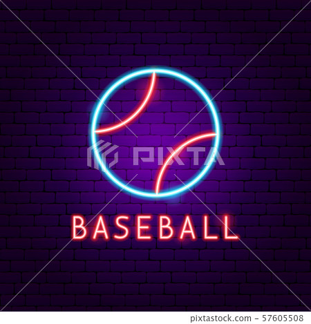 Baseball Neon Label Baseball Neon Label 57605508