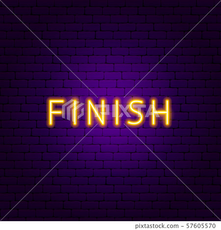 Finish Neon Text 57605570