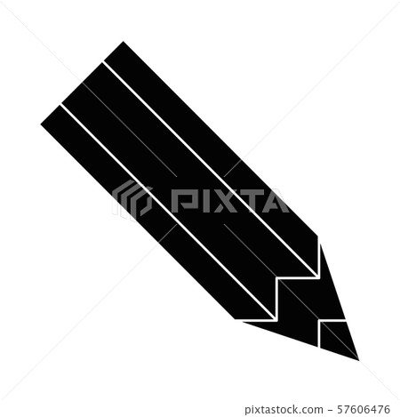 Solid black pencil silhouette. Simple flat vector icon 57606476