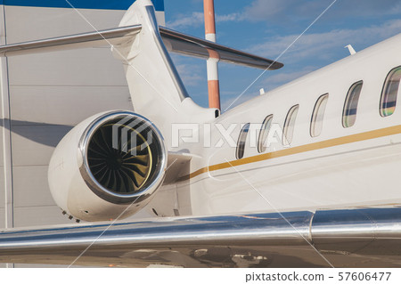 modern and comfortable business jet plane in the afternoon at the airport 57606477