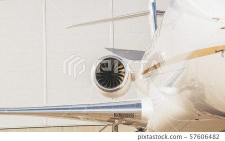 modern and comfortable business jet plane in the afternoon at the airport modern and comfortable business jet plane in the afternoon at the airport 57606482