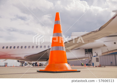 modern and comfortable business jet plane in the afternoon at the airport 57606513