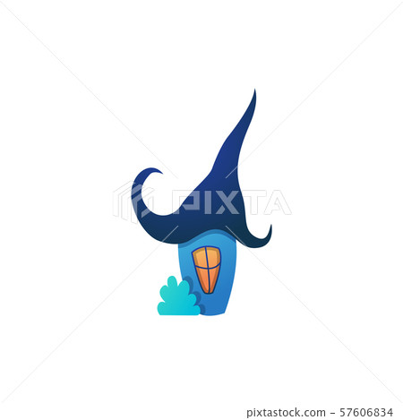Hand-drawn wry house in trend flat gradient colors Hand-drawn wry house in trend flat gradient colors 57606834