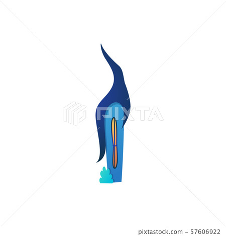 Hand-drawn house in trend flat gradient colors 57606922