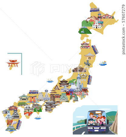 Family Bus Tour Japan Tourist Attractions Map Image 57607279