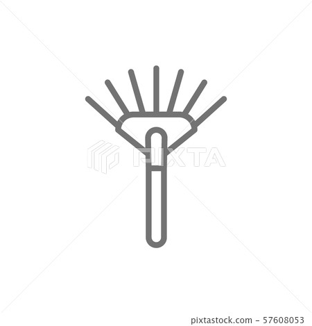 Rake, pitchfork line icon. Isolated on white background 57608053