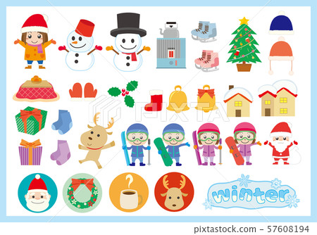 Winter season material set winter Christmas Winter season material set winter Christmas 57608194