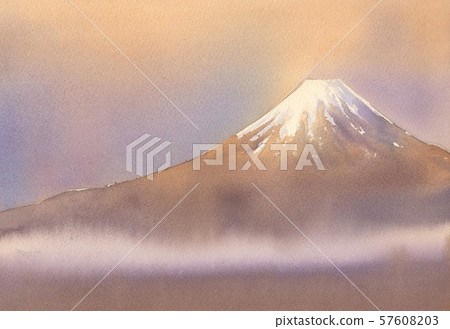 水彩畫富士山 57608203