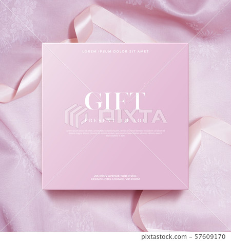 紅色窗簾和金框架背景 57609170