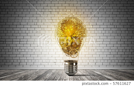 Concept of lightbulb as symbol of new idea. Concept of lightbulb as symbol of new idea. 57611627