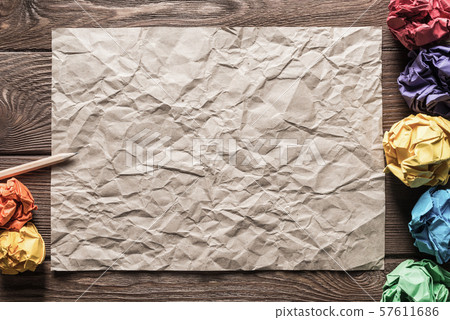 Concept of inspiration and creativity with paperballs. Place your text 57611686