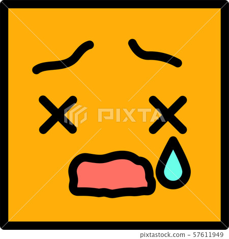 Square square face icon facial expression emotion expression simple illustration 57611949