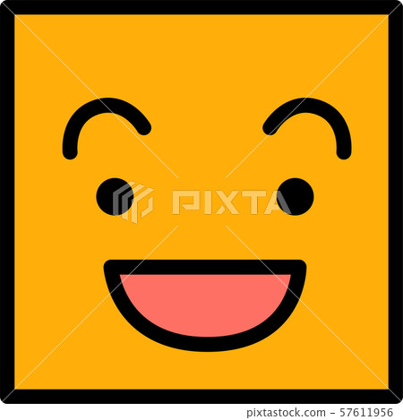 方形的正方形面孔象表情情感表示簡單的例證 方形的正方形面孔象表情情感表示簡單的例證 57611956