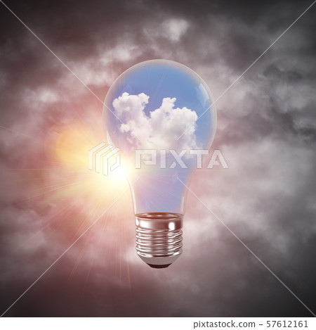 Eco innovations concept by means of lightbulb. 57612161