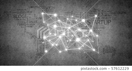 Lines and dots as networking idea drawn on cement background Lines and dots as networking idea drawn on cement background 57612229