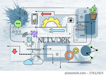 Networking and social connection concepts. 57612925