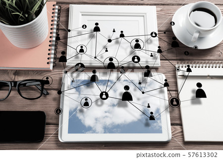 Social communication and global networking concept 57613302