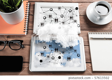 Social communication and global networking concept 57613502