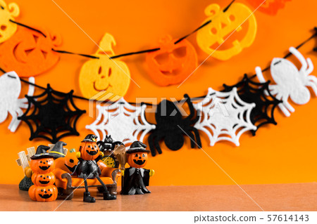 Background with ornament set Halloween festival. 57614143