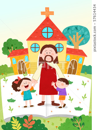 Concept of bible school or camp vector illustration 009 57614434