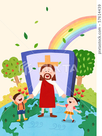 Concept of bible school or camp vector illustration 004 57614439
