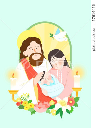 Concept of summer bible school or camp vector illustration 015 57614456