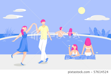 Summer vacation concept flat design illustration 012 Summer vacation concept flat design illustration 012 57614524