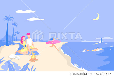 Summer vacation concept flat design illustration 010 Summer vacation concept flat design illustration 010 57614527