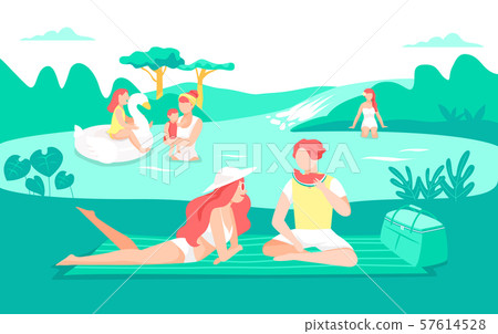 Summer vacation concept flat design illustration 013 Summer vacation concept flat design illustration 013 57614528