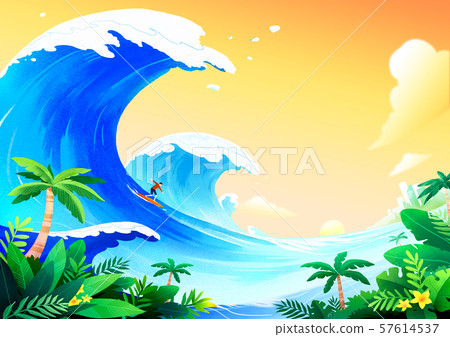 Beautiful nature landscape in summer season vector illustration 005 57614537