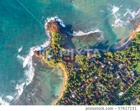 Aerial view of fishermen village in sri lanka Aerial view of fishermen village in sri lanka 57617131