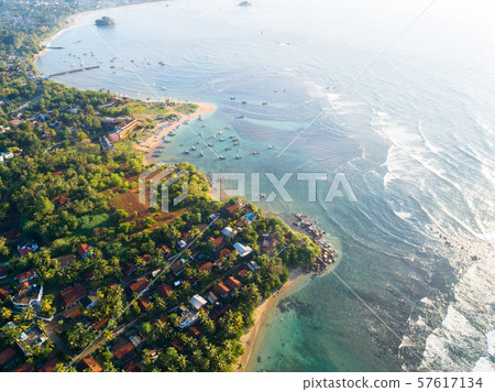 Aerial view of fishermen village in sri lanka Aerial view of fishermen village in sri lanka 57617134