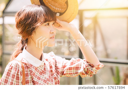 Girl women outdoor hot summer damage skin from Girl women outdoor hot summer damage skin from 57617894