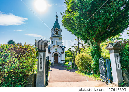 北海道夏季景觀函館東正教堂 北海道夏季景觀函館東正教堂 57617895