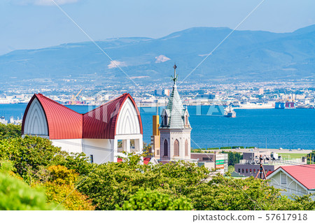 Hokkaido Summer Landscape Catholic Motomachi Church and Hakodate Bay Hokkaido Summer Landscape Catholic Motomachi Church and Hakodate Bay 57617918